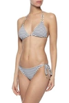 MELISSA ODABASH MELISSA ODABASH WOMAN HAMPTONS METALLIC STRIPED LOW-RISE BIKINI BRIEFS NAVY,3074457345620277561