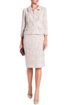 MIKAEL AGHAL MIKAEL AGHAL WOMAN SEQUIN-EMBELLISHED BOUCLÉ-TWEED SUIT PASTEL PINK,3074457345619448717