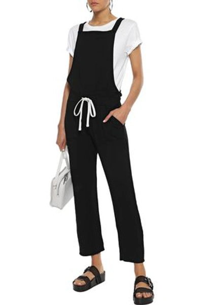 Monrow Woman French-terry Dungarees Black