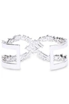 NOIR JEWELRY NOIR JEWELRY WOMAN RÉCOLTER X RHODIUM-PLATED CRYSTAL CUFF SILVER,3074457345620333165