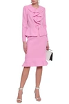 OSCAR DE LA RENTA OSCAR DE LA RENTA WOMAN RUFFLED WOOL-CREPE BLAZER BUBBLEGUM,3074457345620514193