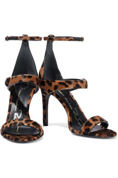 Oscar De La Renta Leopard-print Calf Hair Sandals In Animal Print