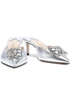 PAUL ANDREW PAUL ANDREW WOMAN LILIA EMBELLISHED METALLIC LEATHER MULES SILVER,3074457345620349788