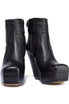 RICK OWENS RICK OWENS WOMAN LEATHER PLATFORM ANKLE BOOTS BLACK,3074457345620332205