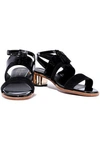 ROBERT CLERGERIE ROBERT CLERGERIE WOMAN SUEDE AND PATENT-LEATHER SANDALS BLACK,3074457345620089340