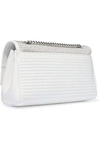 ROBERTO CAVALLI ROBERTO CAVALLI WOMAN STUDDED QUILTED LEATHER SHOULDER BAG WHITE,3074457345620539023