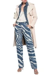 ROBERTO CAVALLI ROBERTO CAVALLI WOMAN ZEBRA-PRINT MID-RISE STRAIGHT-LEG JEANS MID DENIM,3074457345620603836