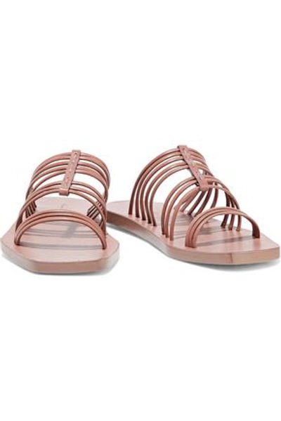 Rick Owens Mignon Adler Leather Slides In Antique Rose