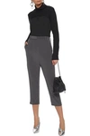 RICK OWENS RICK OWENS WOMAN CROPPED SILK TAPERED PANTS ANTHRACITE,3074457345620143785
