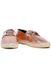 ROBERT CLERGERIE ROBERT CLERGERIE WOMAN ETOILE EMBELLISHED METALLIC CRACKED-LEATHER ESPADRILLES COPPER,3074457345620098205