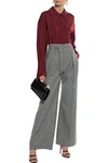 ROLAND MOURET WOODCOURT PRINCE OF WALES CHECKED WOOL WIDE-LEG PANTS,3074457345620535425