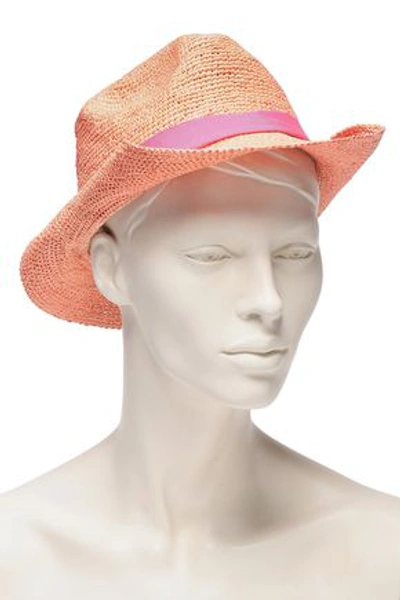 Sensi Studio Grosgrain-trimmed Toquilla Straw Panama Hat In Peach