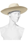 SENSI STUDIO SENSI STUDIO WOMAN NUBUCK-TRIMMED TOQUILLA STRAW SUNHAT CREAM,3074457345616819524