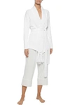 SKIN SKIN WOMAN FRINGED COTTON ROBE WHITE,3074457345619925355