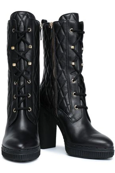 Tod's Quilted Leather Boots In Black