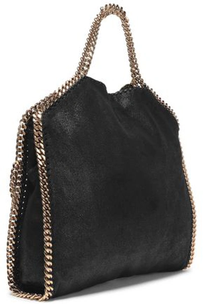 Stella Mccartney Woman Falabella Faux Brushed-leather Shoulder Bag Black