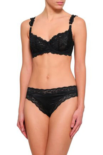 Stella Mccartney Sequin-embellished Corded Lace Underwired Bra In Black