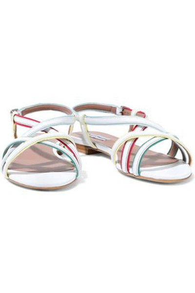 Tabitha Simmons Woman Sarlo Grosgrain-trimmed Leather Sandals White