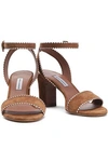 TABITHA SIMMONS TABITHA SIMMONS WOMAN LEATHER-TRIMMED SUEDE SANDALS LIGHT BROWN,3074457345620269838