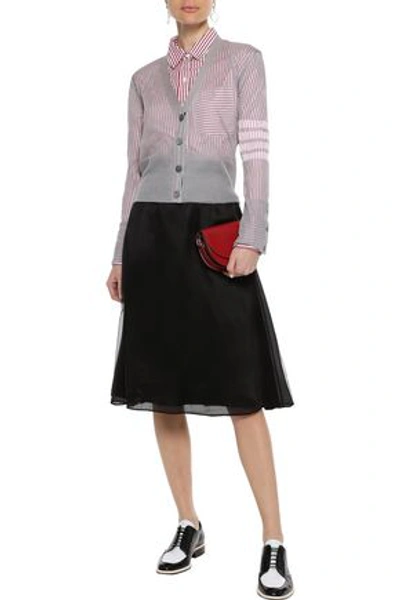 Thom Browne Woman Flared Lace-up Tulle Skirt Black