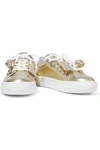 TOD'S SPORTIVO XK METALLIC CRACKED-LEATHER SNEAKERS,3074457345625742644