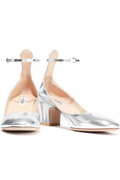 Valentino Garavani Tango Metallic Leather Pumps In Silver