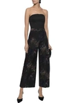 VALENTINO VALENTINO WOMAN CROPPED PRINTED COTTON AND SILK-BLEND WIDE-LEG PANTS BLACK,3074457345620116169