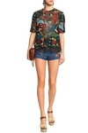 VALENTINO EMBROIDERED DENIM SHORTS,3074457345619219745