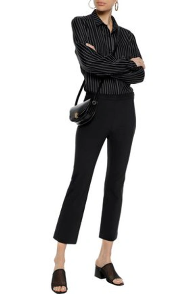 Vince . Woman Cropped Cotton-blend Crepe Straight-leg Pants Black