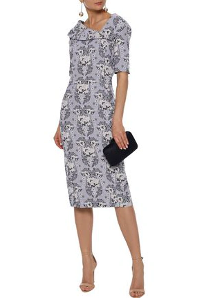 Zac Posen Woman Cotton-blend Jacquard Dress Light Gray
