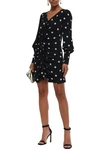 ZIMMERMANN RUCHED POLKA-DOT SILK CREPE DE CHINE MINI DRESS,3074457345620826251