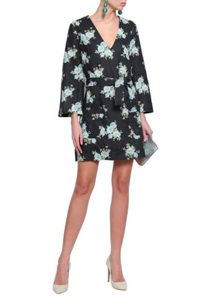 Zimmermann Woman Floral-print Linen Mini Dress Midnight Blue