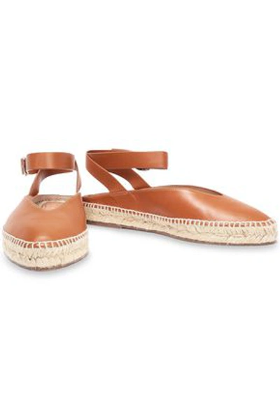 Stuart Weitzman Leather Espadrilles In Light Brown