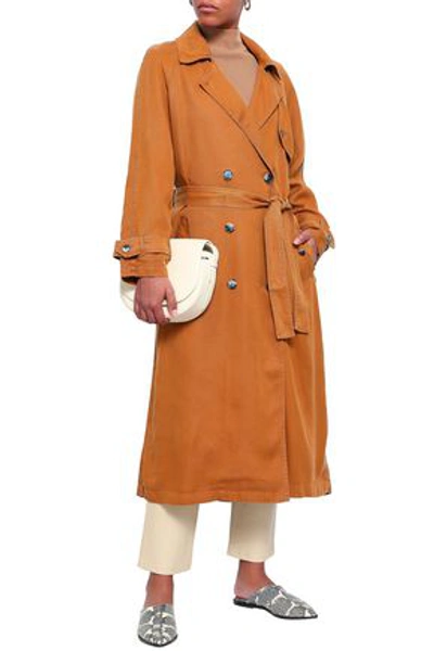 American Vintage Woman Double-breasted Twill Trench Coat Tan