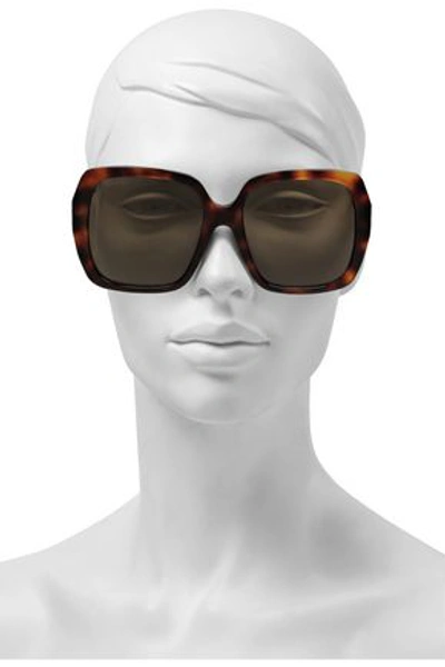 Gucci Woman Square-frame Tortoiseshell Acetate Sunglasses Animal Print