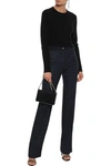 ROBERT RODRIGUEZ ROBERT RODRIGUEZ WOMAN CROPPED BELTED WOOL-BLEND SWEATER BLACK,3074457345620360719