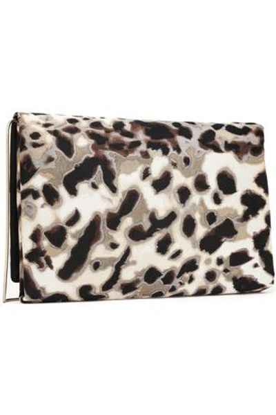 Roger Vivier Woman Leopard-jacquard Envelope Clutch Animal Print