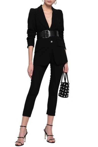 Ann Demeulemeester Woman Cropped Wool Skinny Pants Black