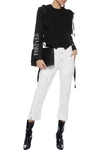 ANN DEMEULEMEESTER ANN DEMEULEMEESTER WOMAN CROPPED DISTRESSED MID-RISE SLIM-LEG JEANS WHITE,3074457345619841739