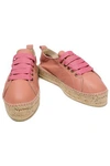 MANEBI MANEBÍ WOMAN CANYON PEBBLED-LEATHER ESPADRILLE SNEAKERS ANTIQUE ROSE,3074457345620440471