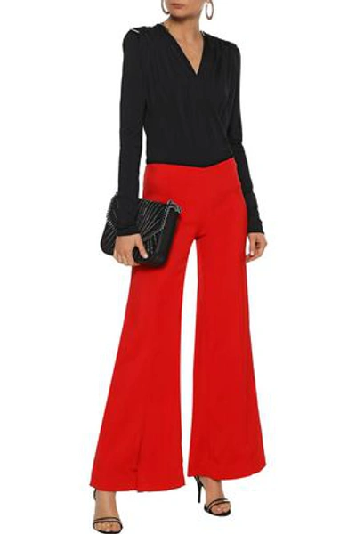 Mugler Cady Wide-leg Pants In Tomato Red