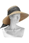 EUGENIA KIM EUGENIA KIM WOMAN ANNABELLE GAUZE-TRIMMED STRAW SUNHAT BEIGE,3074457345621031227