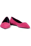 ROGER VIVIER ROGER VIVIER WOMAN PRIVILEGE SUEDE POINT-TOE FLATS FUCHSIA,3074457345620901741