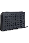 JIMMY CHOO JIMMY CHOO WOMAN CARNABY STUDDED LEATHER CONTINENTAL WALLET NAVY,3074457345620075146