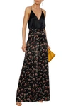 CAMI NYC CAMI NYC WOMAN TOMMY FLORAL-PRINT SILK-CHARMEUSE WIDE-LEG PANTS BLACK,3074457345620627669
