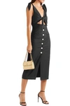 ALICE MCCALL NARA KNOTTED CUTOUT POPLIN MIDI DRESS,3074457345620773868