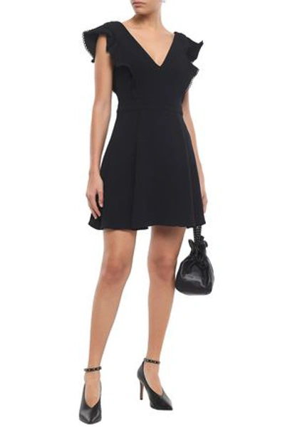 Ba&sh Woman Oskia Ruffle-trimmed Crepe Mini Dress Black