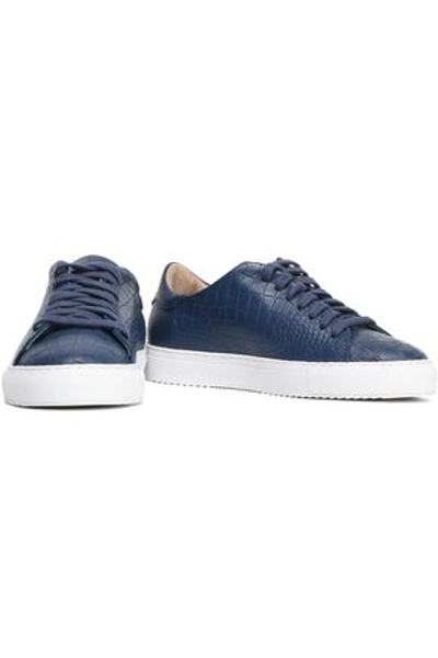 Axel Arigato Woman Croc-effect Leather Sneakers Navy