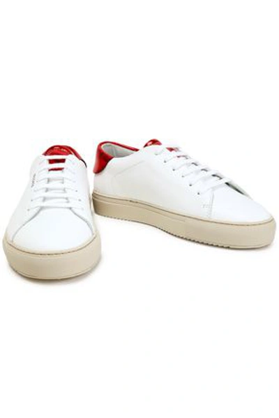 Axel Arigato Woman Clean 90 Metallic-trimmed Leather Sneakers Red