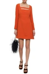 ALEXA CHUNG ALEXACHUNG WOMAN CUTOUT CREPE MINI DRESS ORANGE,3074457345620407201